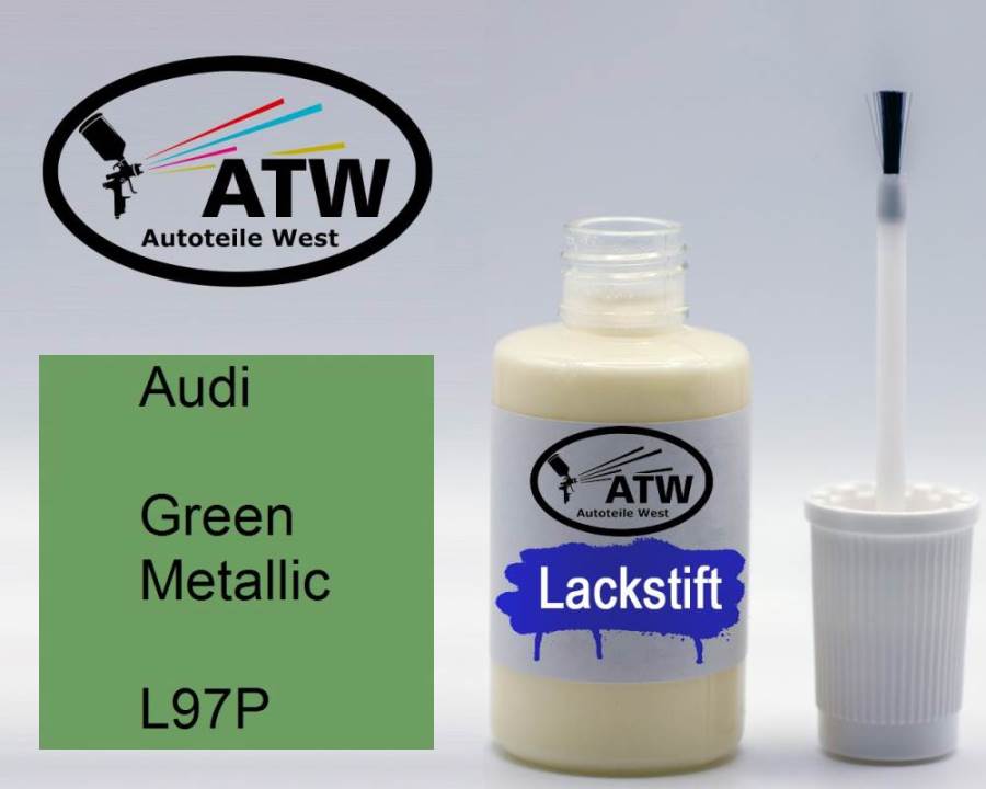 Audi, Green Metallic, L97P: 20ml Lackstift, von ATW Autoteile West.